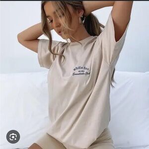 White fox essentials club oversized T-shirt